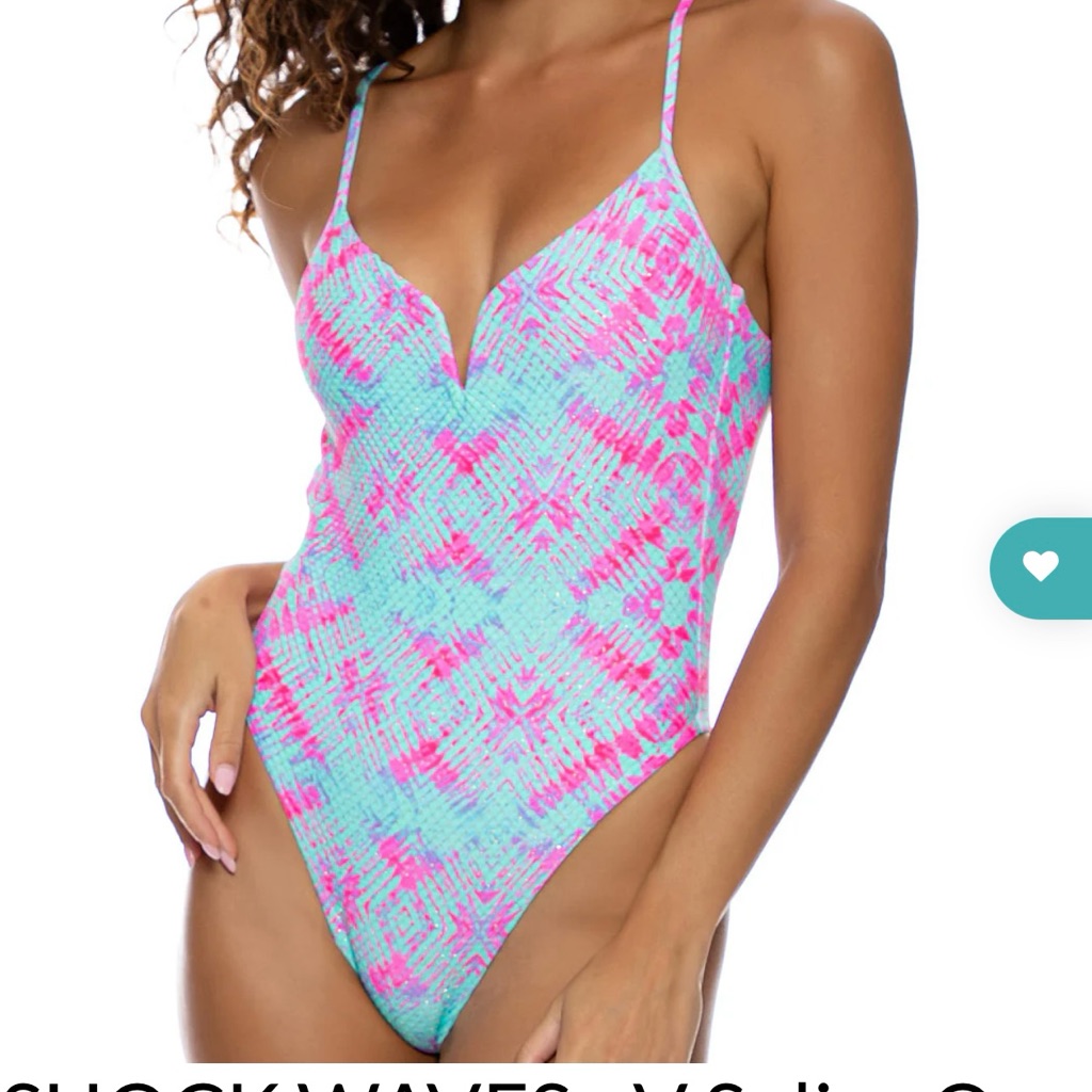 Luli Fama Shock Waves - V Splice One Piece Swim Suit Size Small